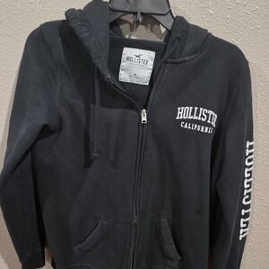 Hollister Womans Classic Black Zip-Up Hoodie